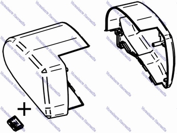 Thule LH+RH Endcap 12V motor 6300 white-1500603347